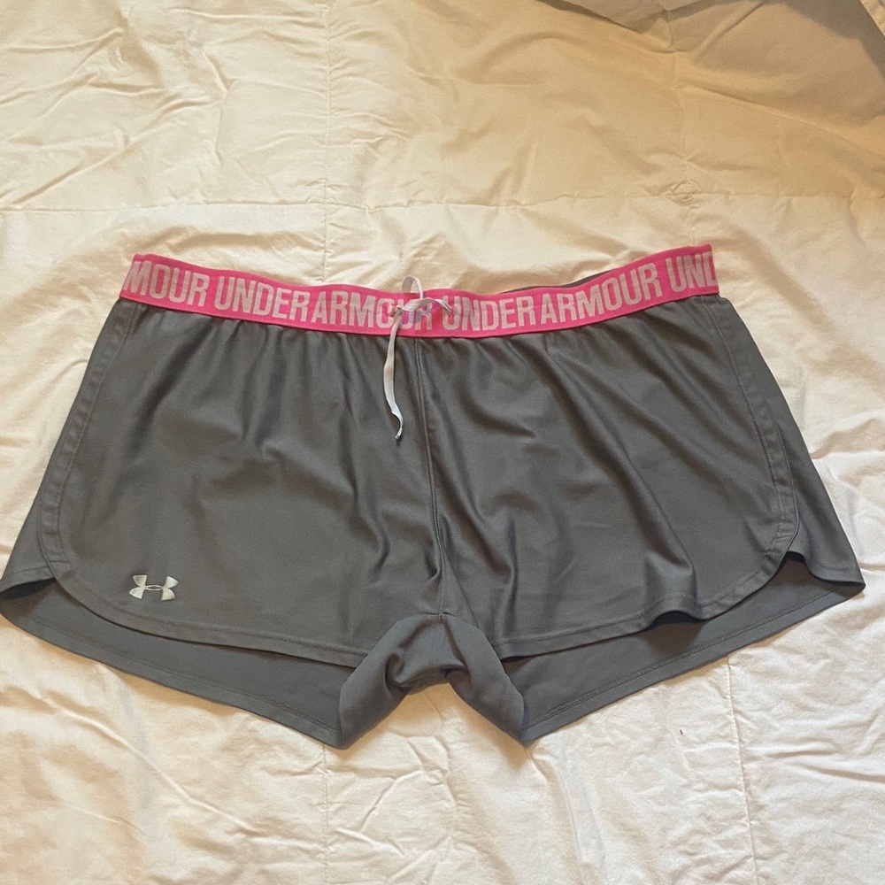 Under Armour Women's Athletic Shorts in Gray and Pink